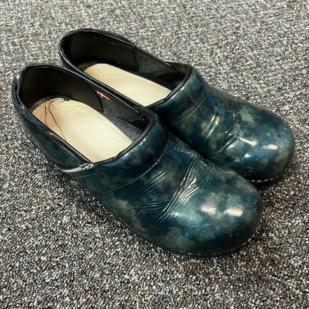 Sanita Danish Women's Clog EU Size 41, US Size 10 Blue Marbled Shoes Rare Color